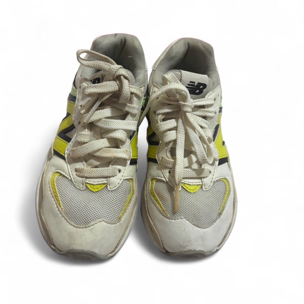 New Balance White and Yellow Athletic Shoes
